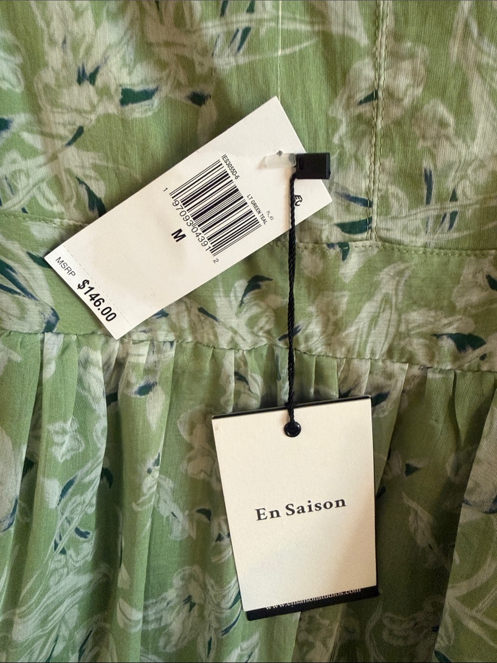 En Saison Green Floral Spaghetti-Strap Dress - Picture 8 of 8